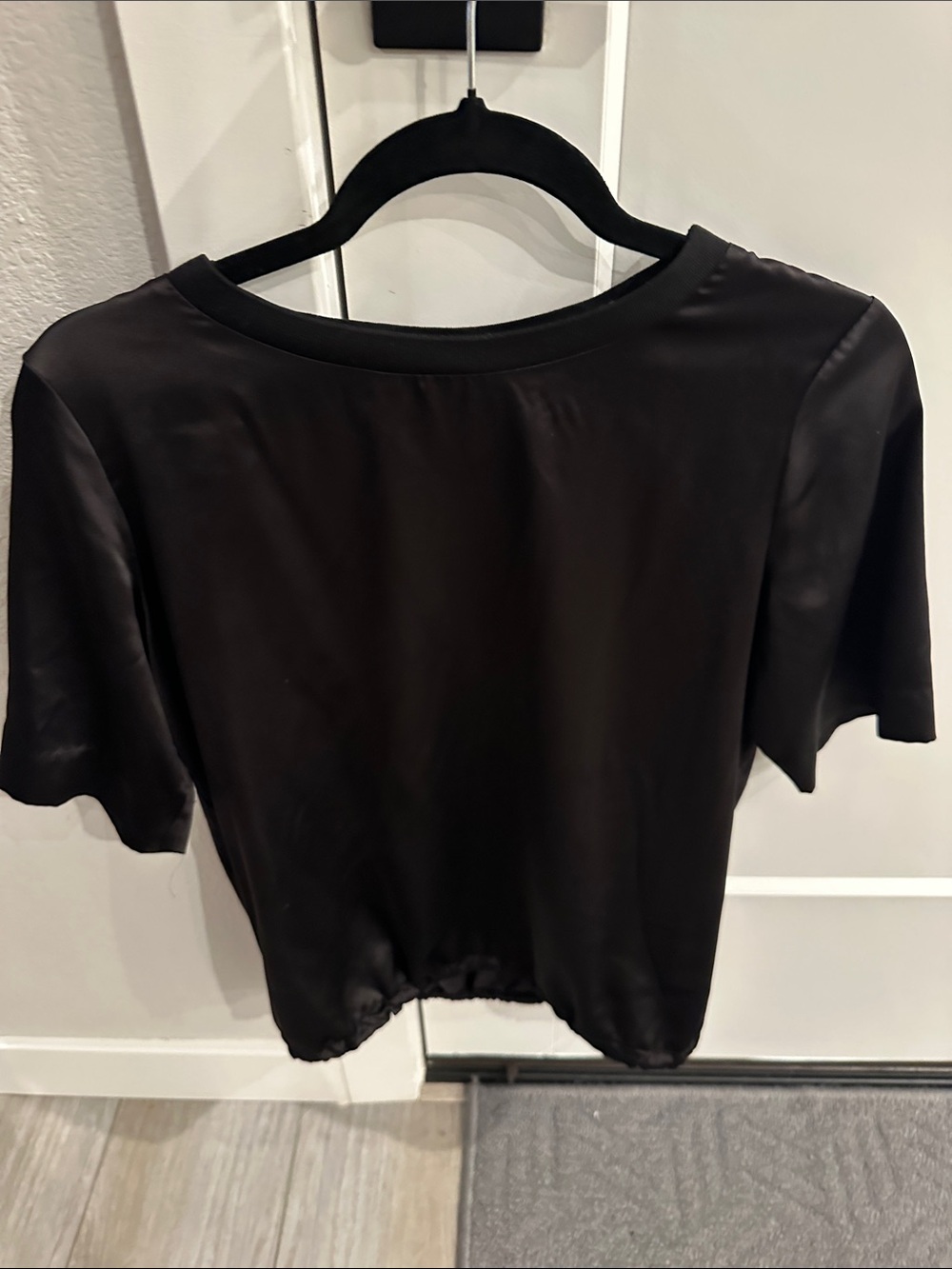 Alfani Black Short-Sleeve Satin Tee